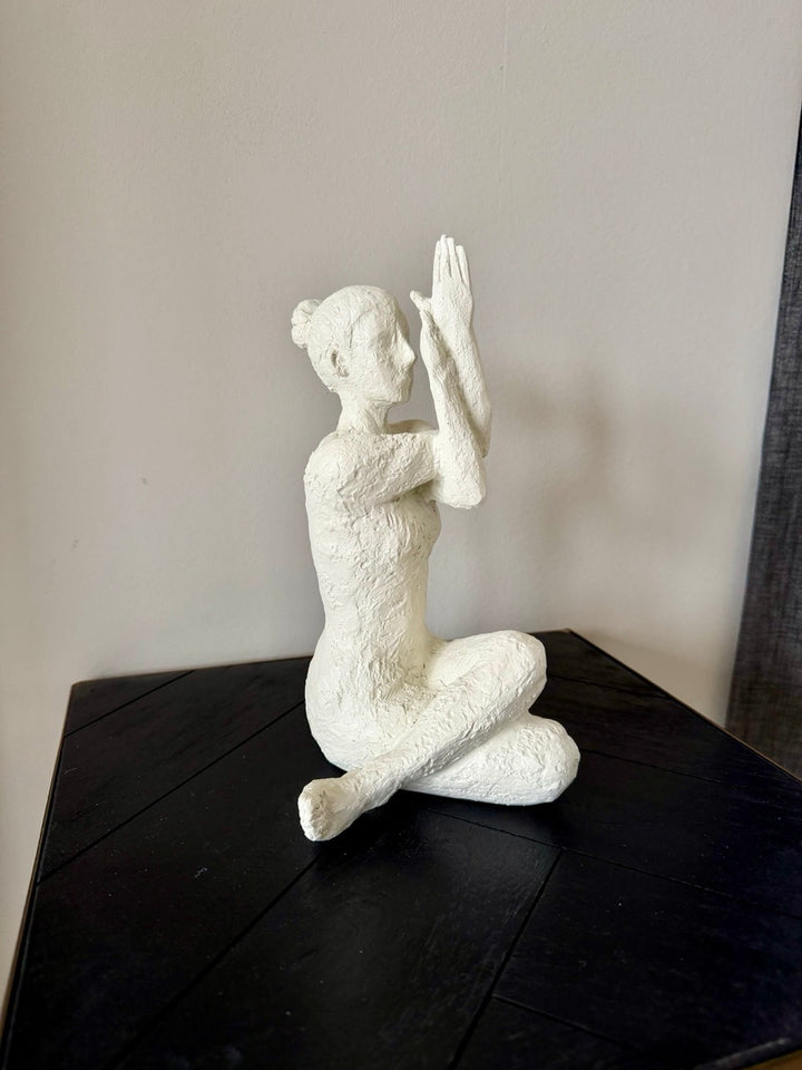 Ornament Woman Yoga - 24x15x18cm - crème