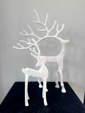 Ornament rendier DEER - Wit+grijs - 2 varianten