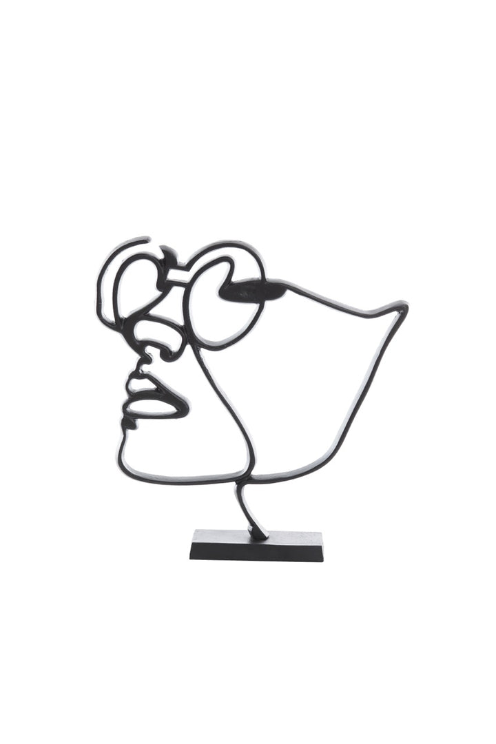 Ornament op standaard FACE Bril - 34x8x35 cm - Zwart