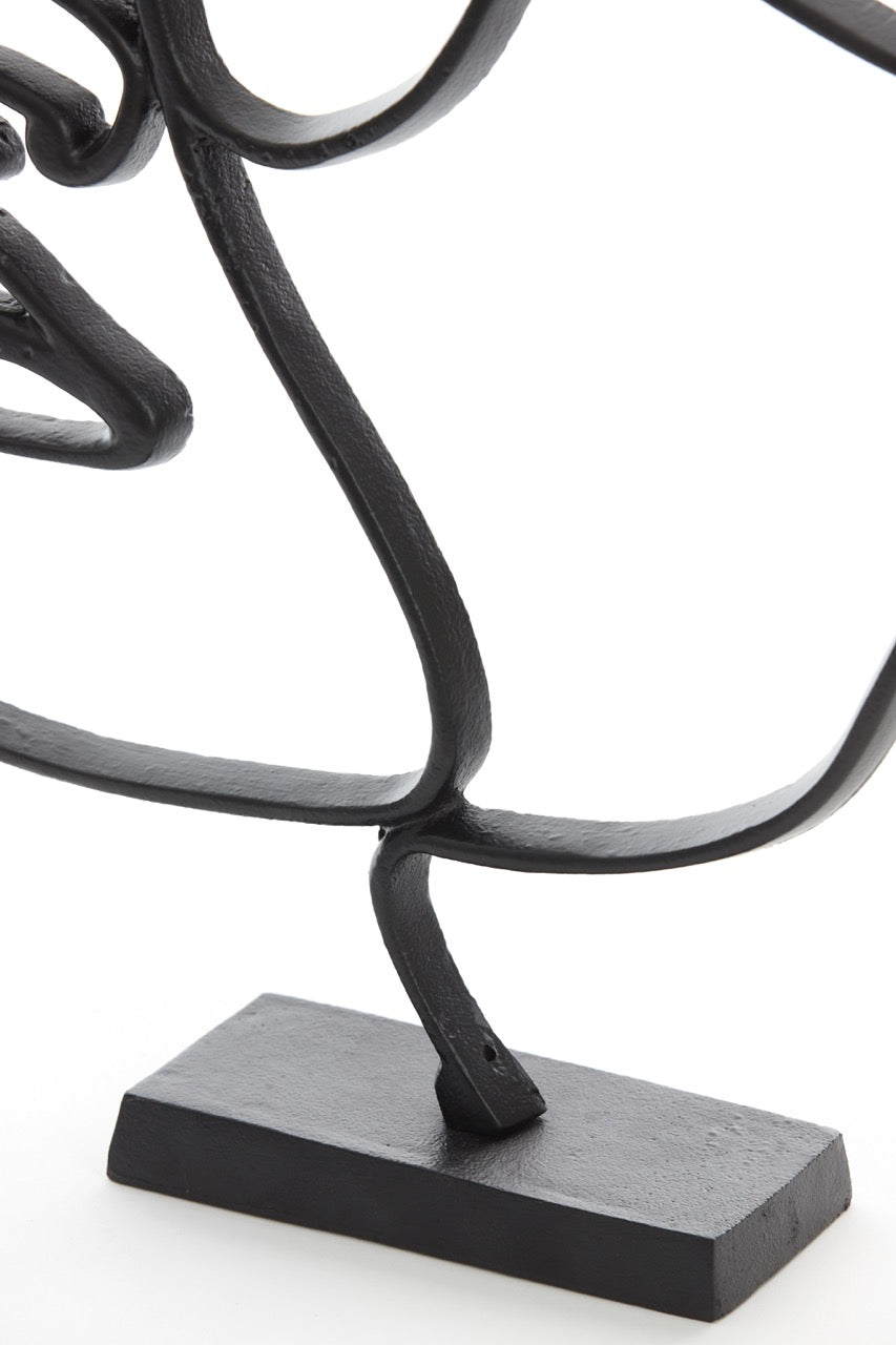 Ornament op standaard FACE Bril - 34x8x35 cm - Zwart