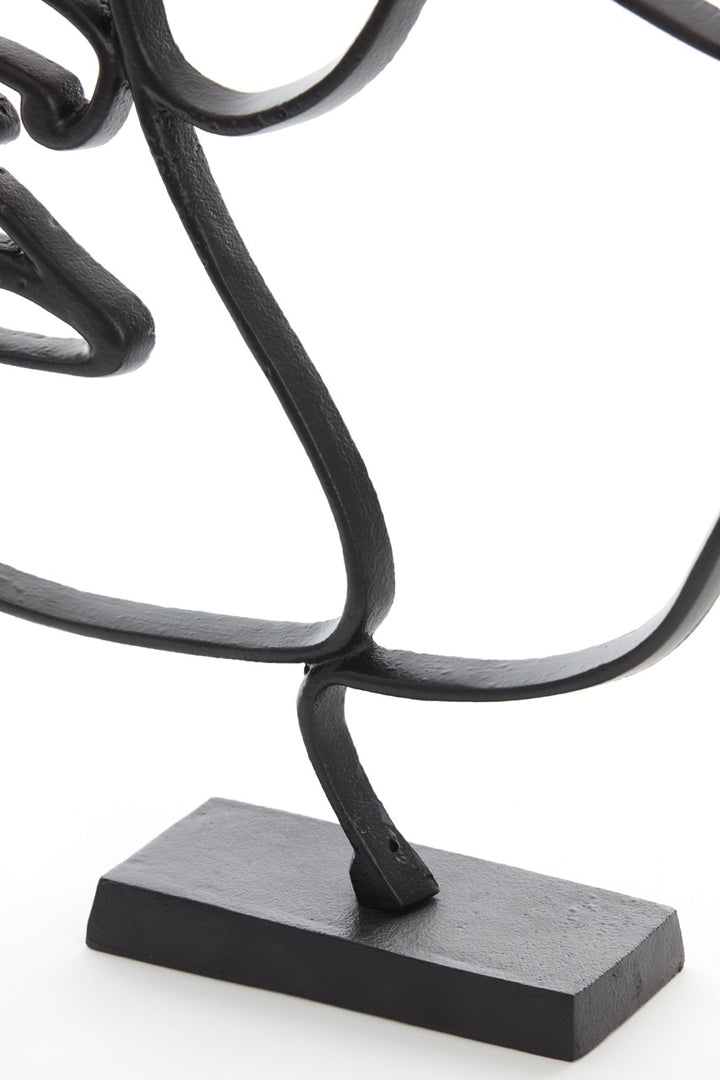 Ornament op standaard FACE Bril - 34x8x35 cm - Zwart