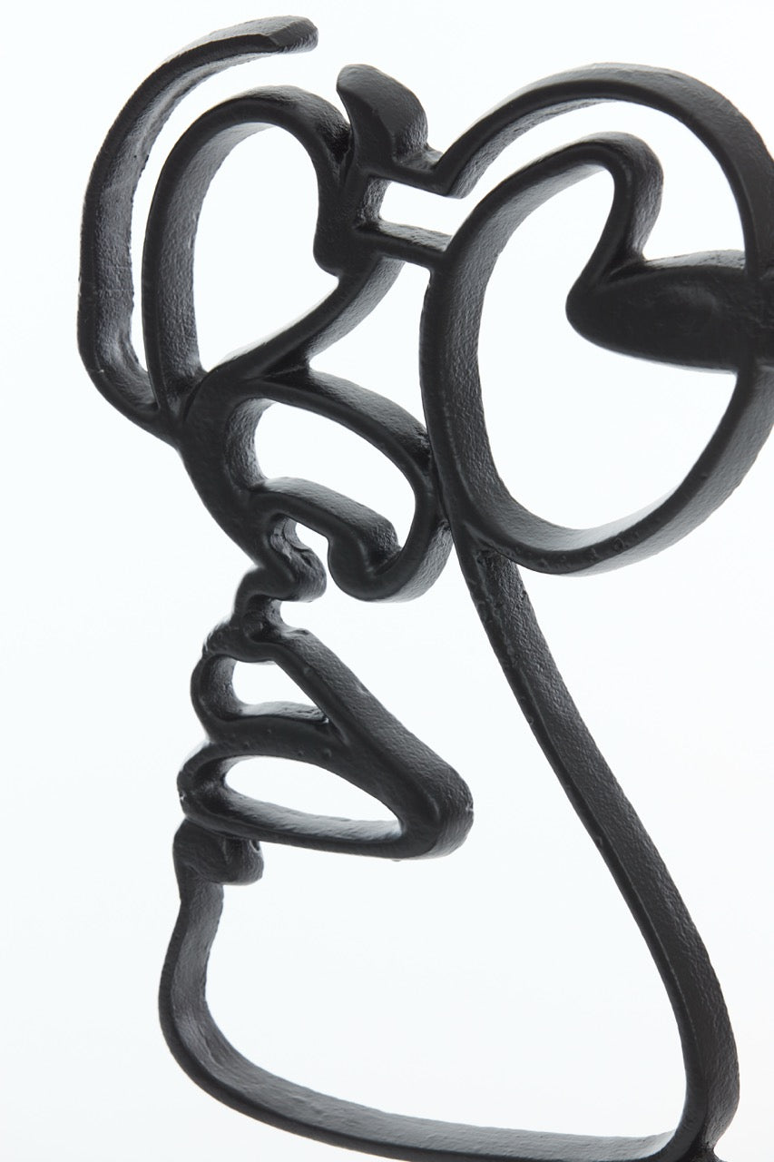 Ornament op standaard FACE Bril - 34x8x35 cm - Zwart