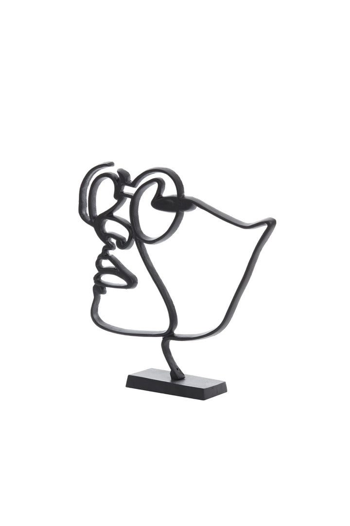 Ornament op standaard FACE Bril - 34x8x35 cm - Zwart
