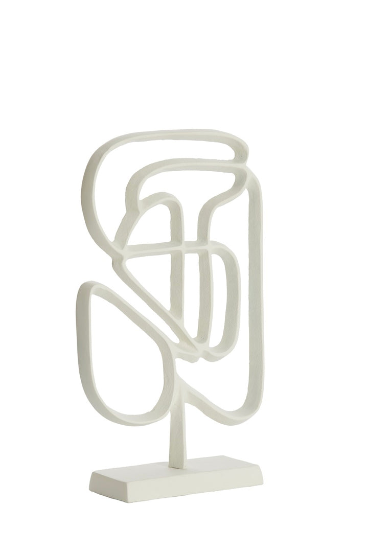 Ornament op voet GOLEZA metaal - 24x8x39 cm - crème