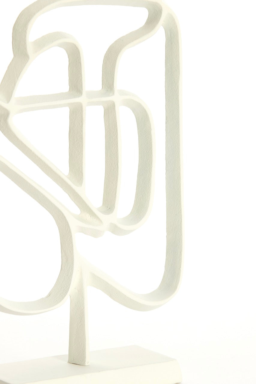Ornament op voet GOLEZA metaal - 24x8x39 cm - crème