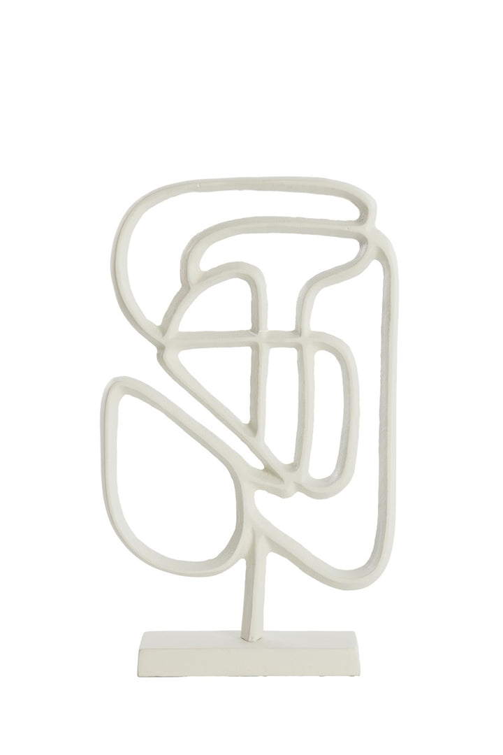 Ornament op voet GOLEZA metaal - 24x8x39 cm - crème