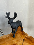 Rendier beeld “Black reindeer” - 19 cm - zwart