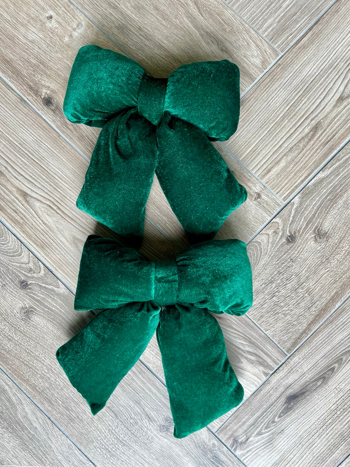 Set van 2 Stoffen Strik Ornamenten – Groen – 29 cm