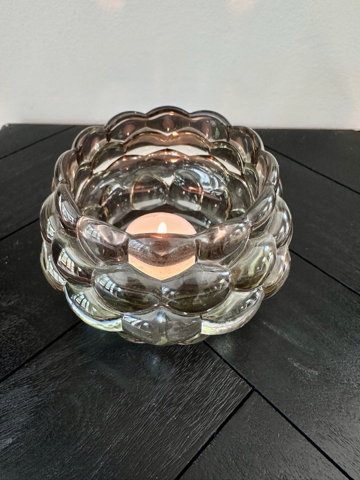 Theelicht HAVANA - Ø12,5x8,5 cm - glas grijs