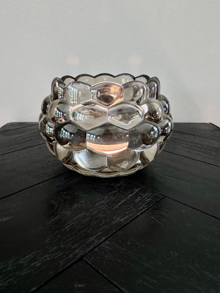Theelicht HAVANA - Ø12,5x8,5 cm - glas grijs