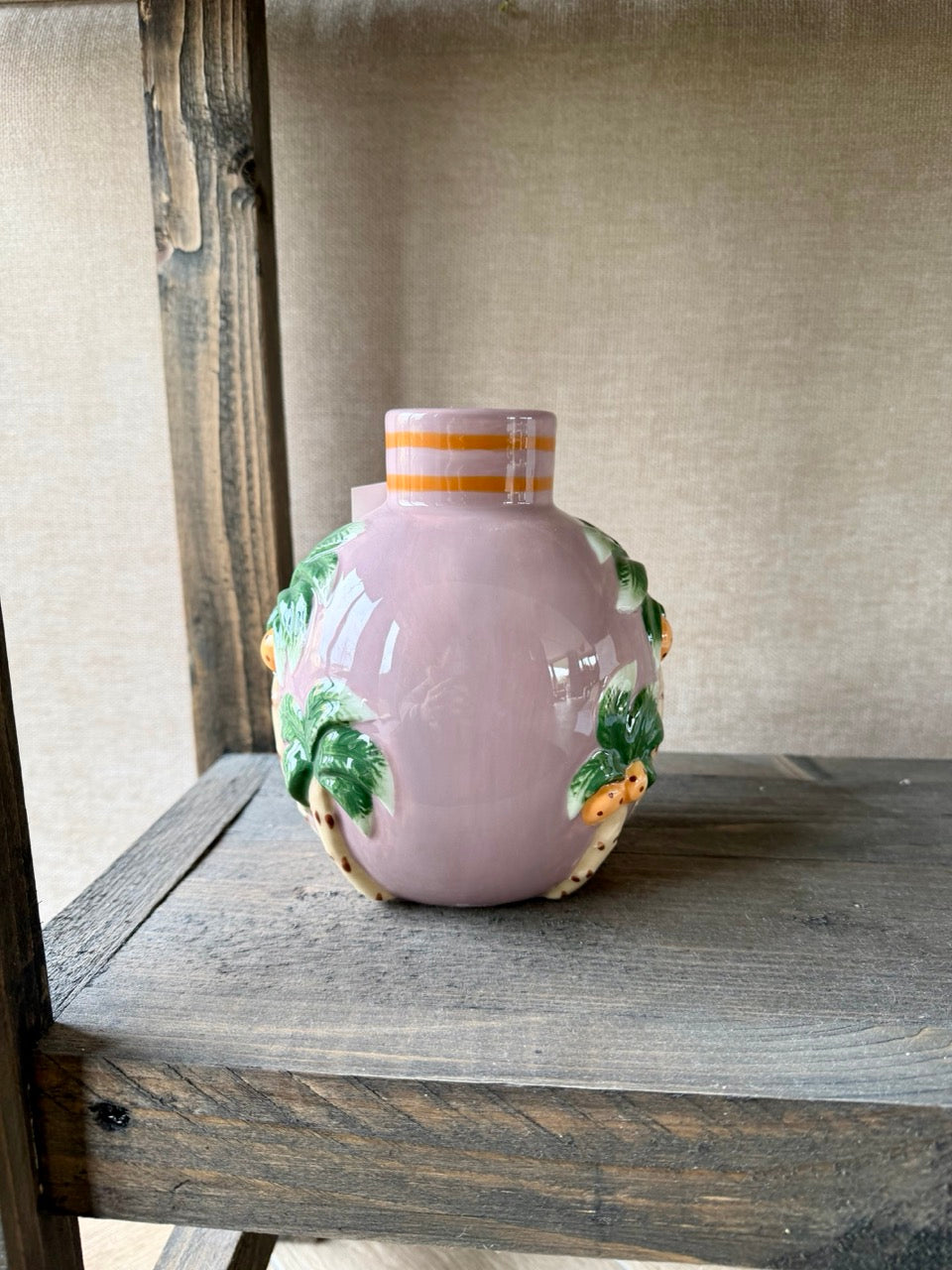 Vaas Palm Bliss Roze – Keramiek – 14x13x16 cm