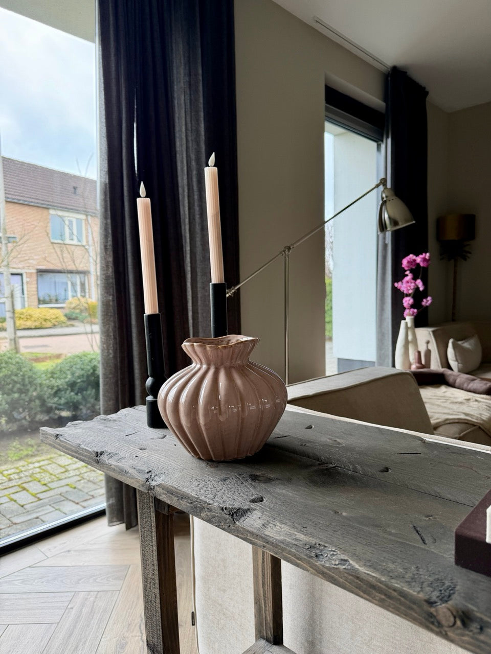 Vaas Rosé Ripple – Keramiek – 20x20x17,5 cm