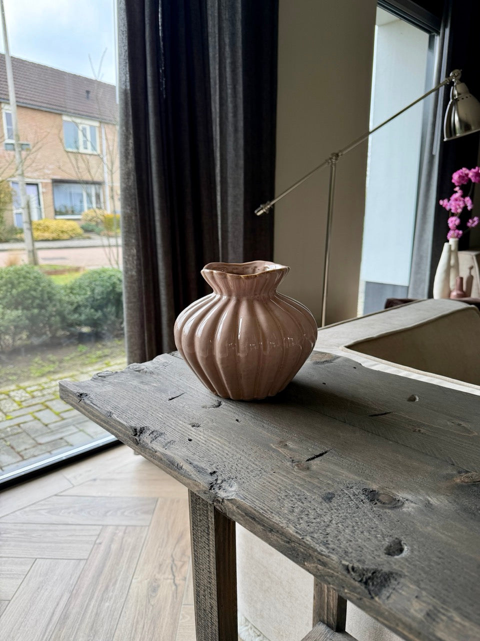 Vaas Rosé Ripple – Keramiek – 20x20x17,5 cm