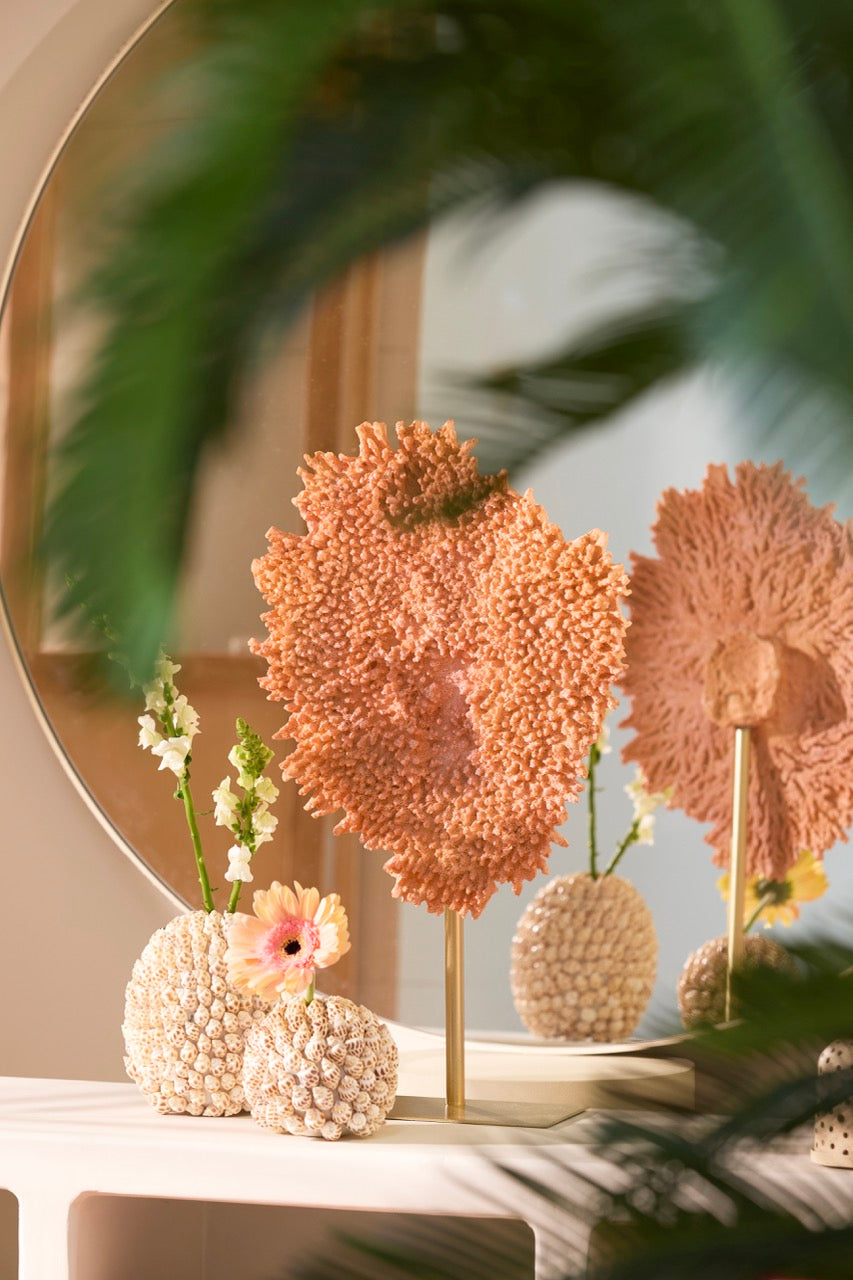 Vaas SHELL - Ø13x12 cm - crème+bruin