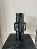 Vase SENUMA - Ø16x33 cm - Glossy black+white