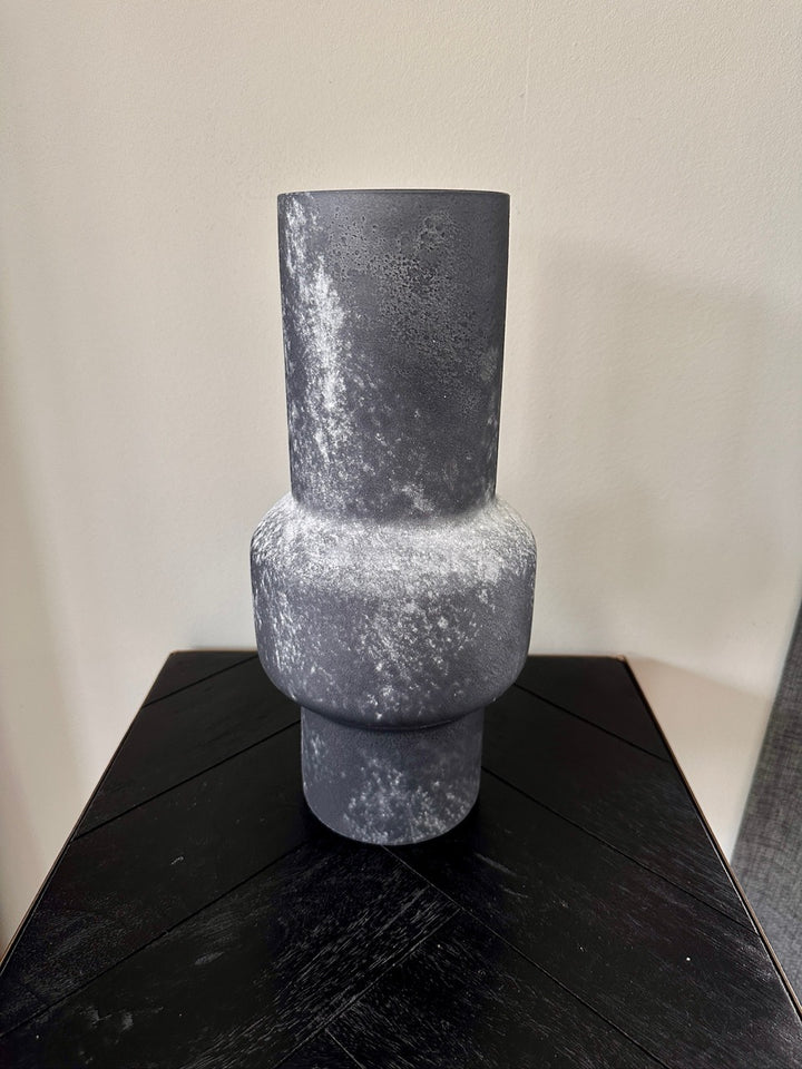 Vaas matglas - Ø14x30cm - Antraciet