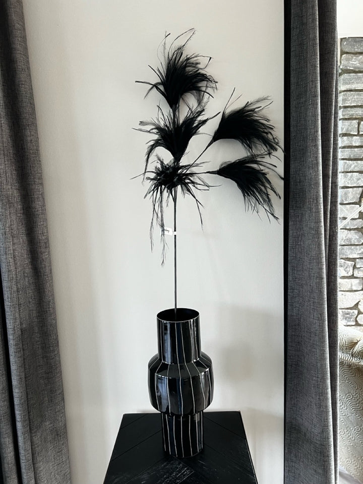 Veren pluim XL - 95 cm - Zwart