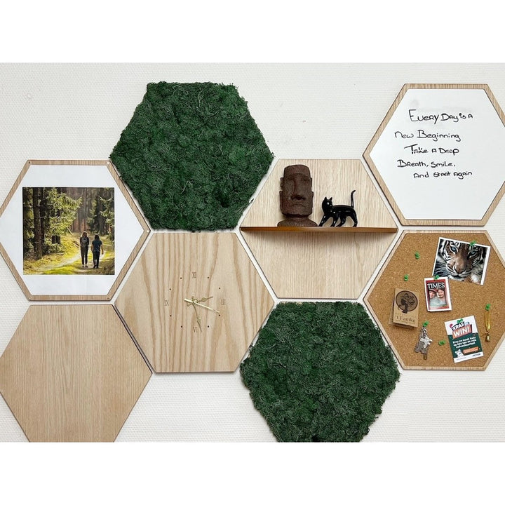 Kurkbord Hexagon Wanddecoratie  - 32x37x1cm