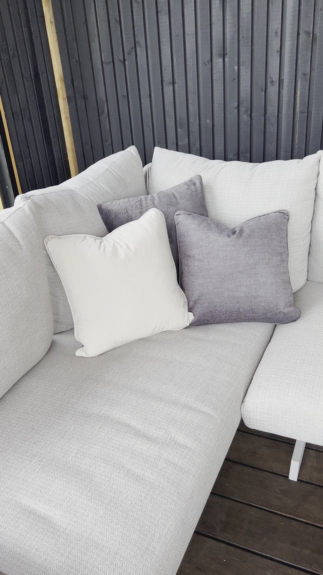 Decorative cushion set Italy - Natural/grey - set of 3 pieces