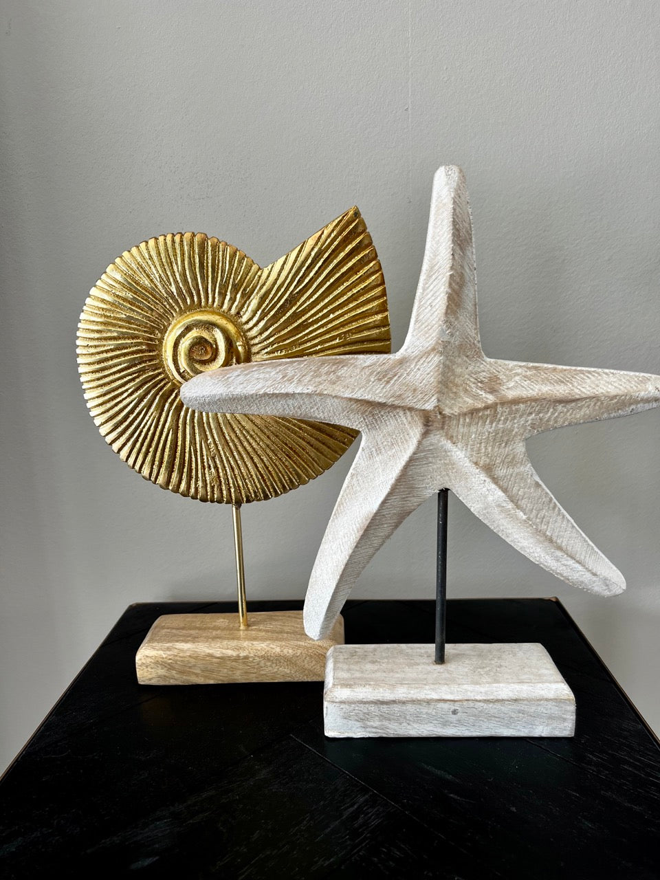 Starfish ornament - 28 cm high - cream