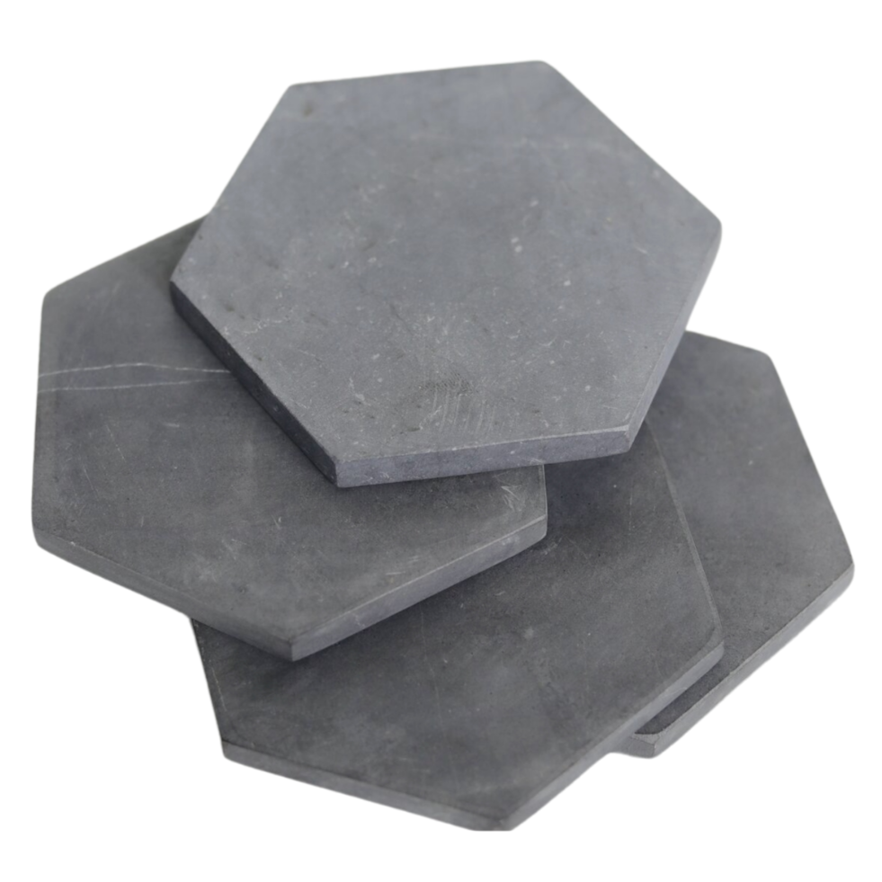 Marmeren onderzetters handgemaakte set van 4 of 8 INAI (grijs)