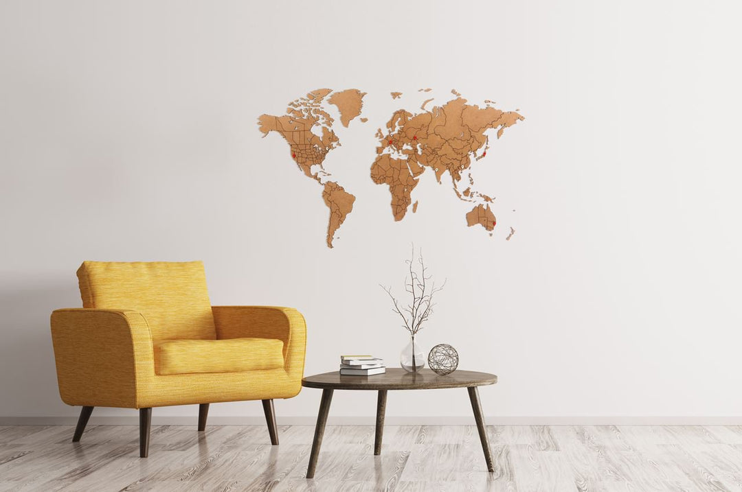 Luxury Wooden World Map - S(100x60cm) - Puzzle - Brown