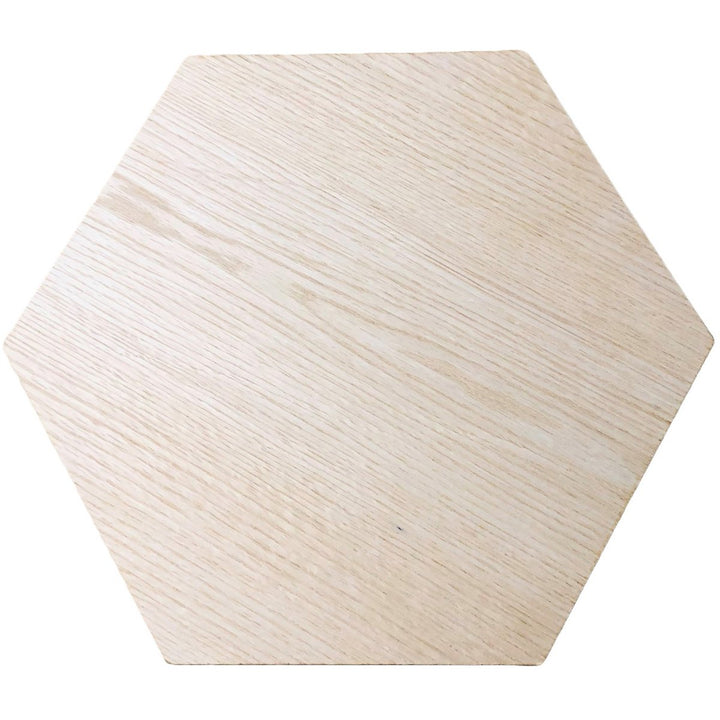 Natuurlijk hout zeshoek wanddecoratie - 32x37x1cm