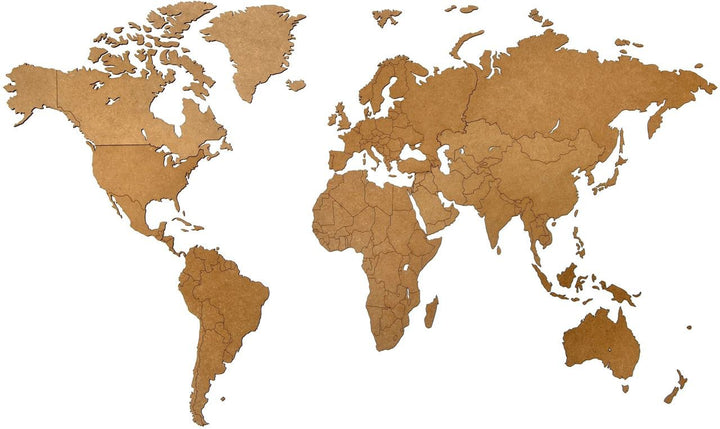 Luxury Wooden World Map - M(130x78cm) - Brown