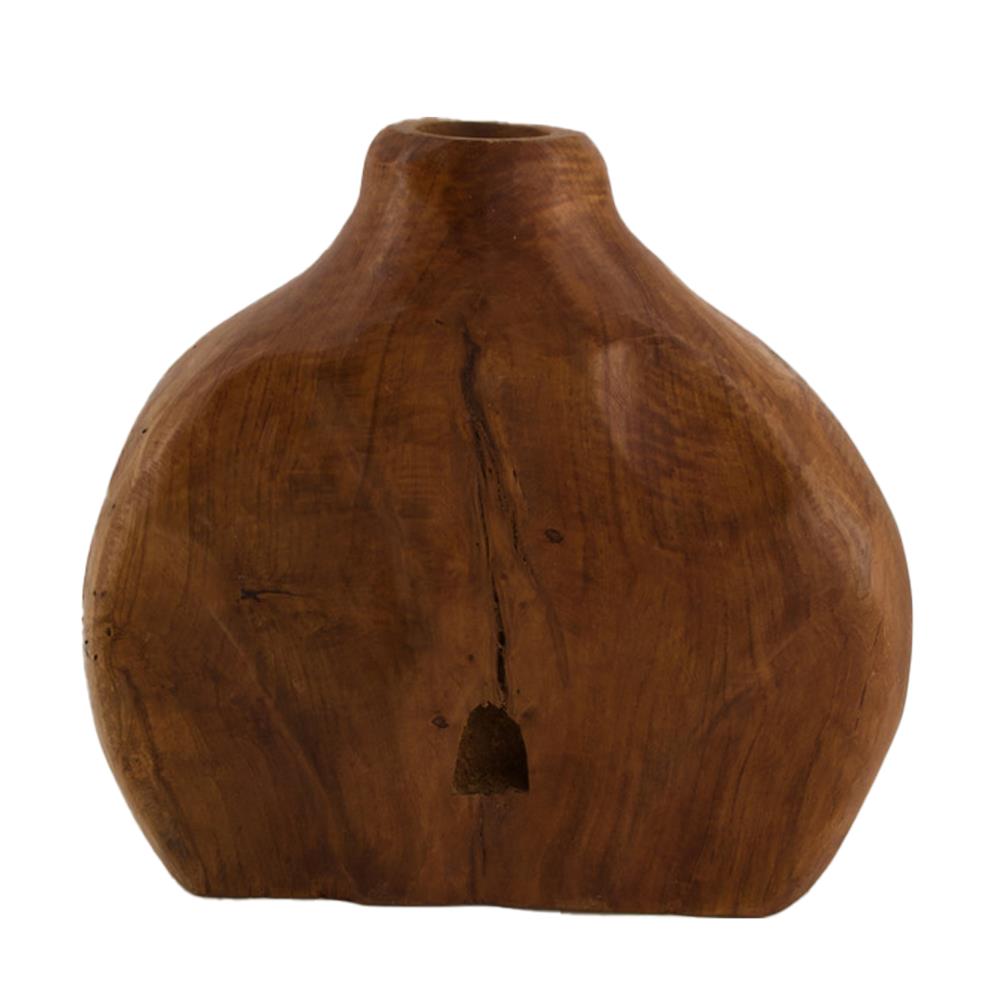 Vase teak wood - Natural teak - 24x9x22cm