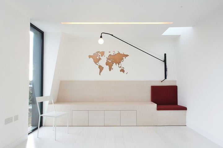 Luxury Wooden World Map - XS (90x54cm) - Brown