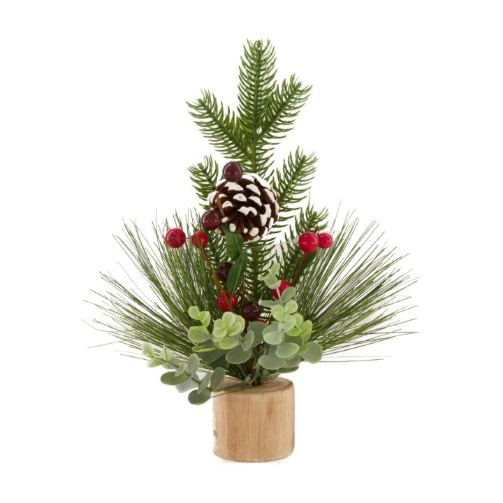 Kerstdecoratie op massief hout - ↑27 cm / ⌀ 15 cm