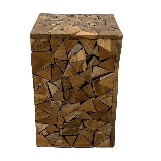 Side table Teak wood pieces - ↑42 cm / →32 cm - Natural