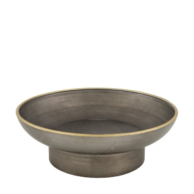 Decorative bowl "Metallic" - silver/grey - metal - Ø28.5 cm