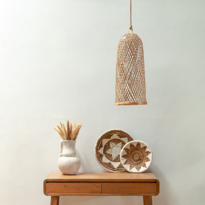 Bamboelamp | Natuurlijke lampenkap | Geweven plafondlamp CAMAYA