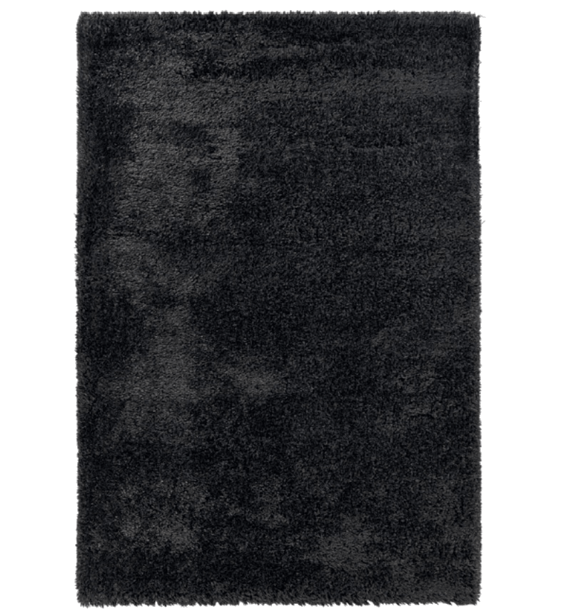 High Pile Rug Anthracite/Black Foliage Shaggy 160x230cm