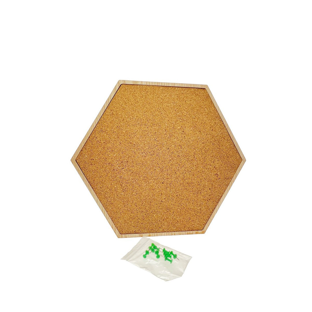 Kurkbord Hexagon Wanddecoratie  - 32x37x1cm