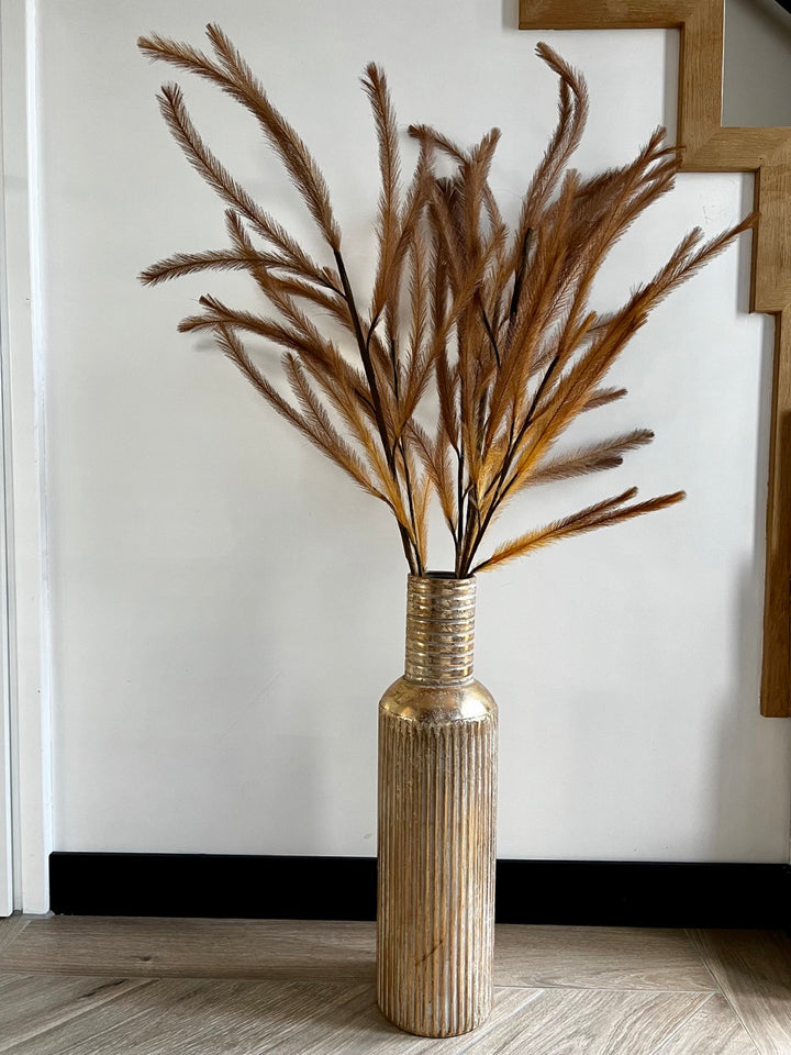 Droogbloemen Artificial Pluim - Bruin/Geel - 108 cm hoog