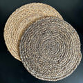 Placemat natuurlijk gras - 38 cm rond - 2 kleuren
