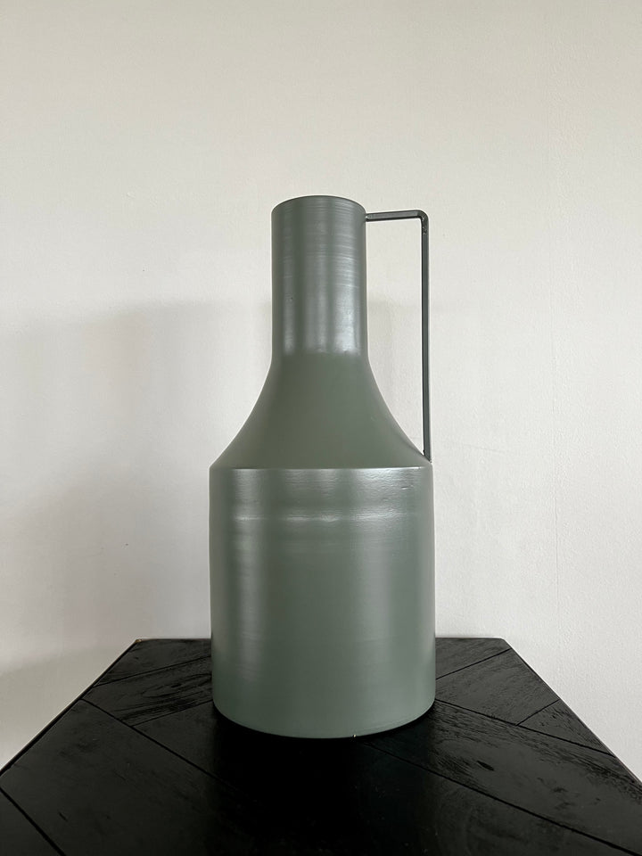 Vase “Modern Metal” - 33 cm high - olive green metal