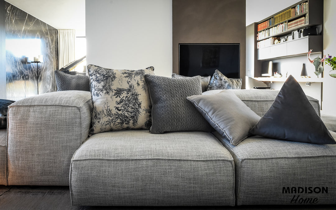 Decorative cushion - Dublin Light gray →60 cm ↑30 cm - light gray