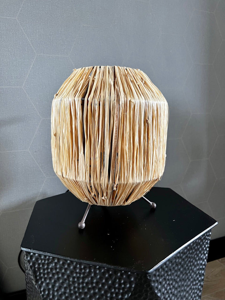 Tafellamp Raffia - Naturel - 28 cm hoog