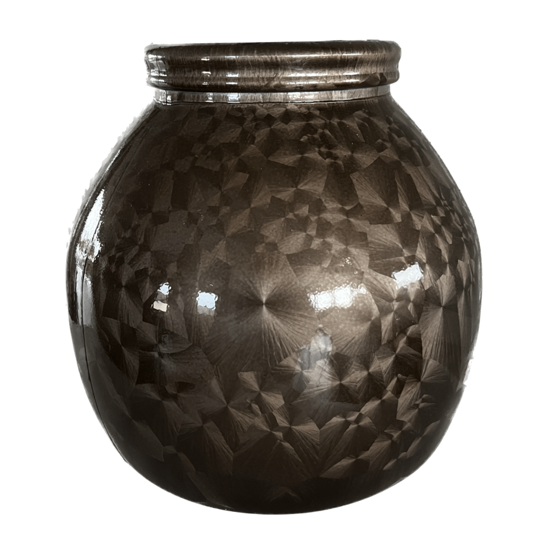 Vase 100% recycled glass - Taupe - Ø21x20cm