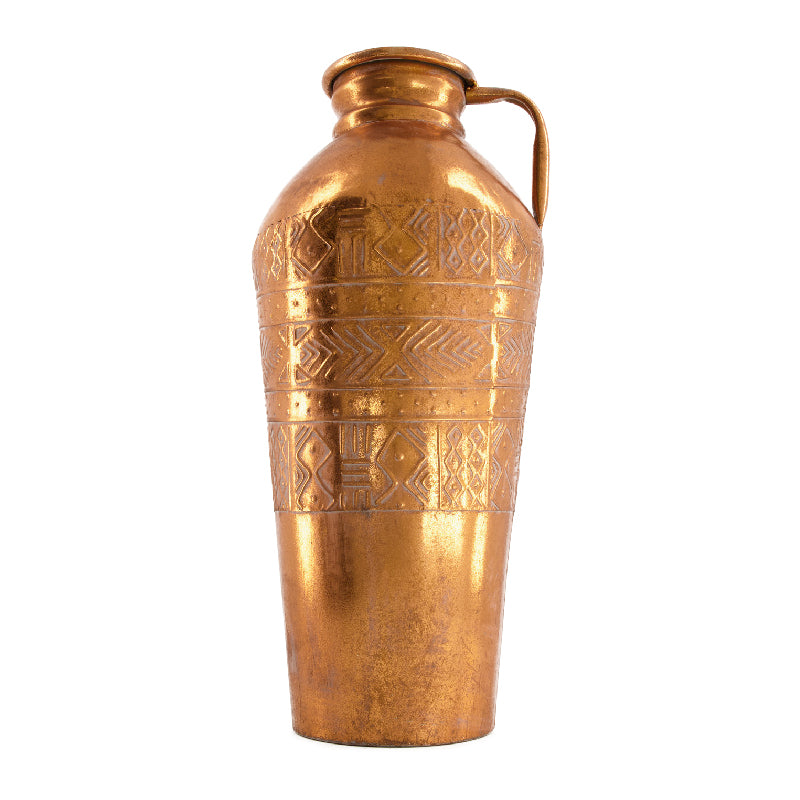 Vaas “Egyptian Copper” - ↑48 cm ⌀20 cm hoog - koper metaal