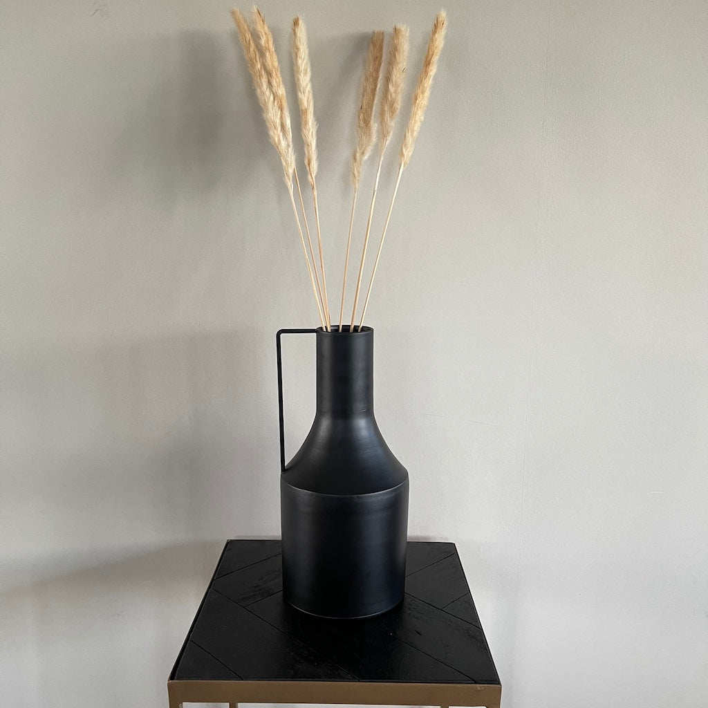 Vaas “Modern Metal” - 33 cm hoog - zwart metaal