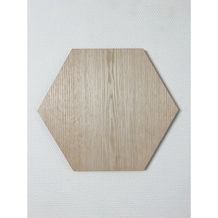 Natuurlijk hout zeshoek wanddecoratie - 32x37x1cm