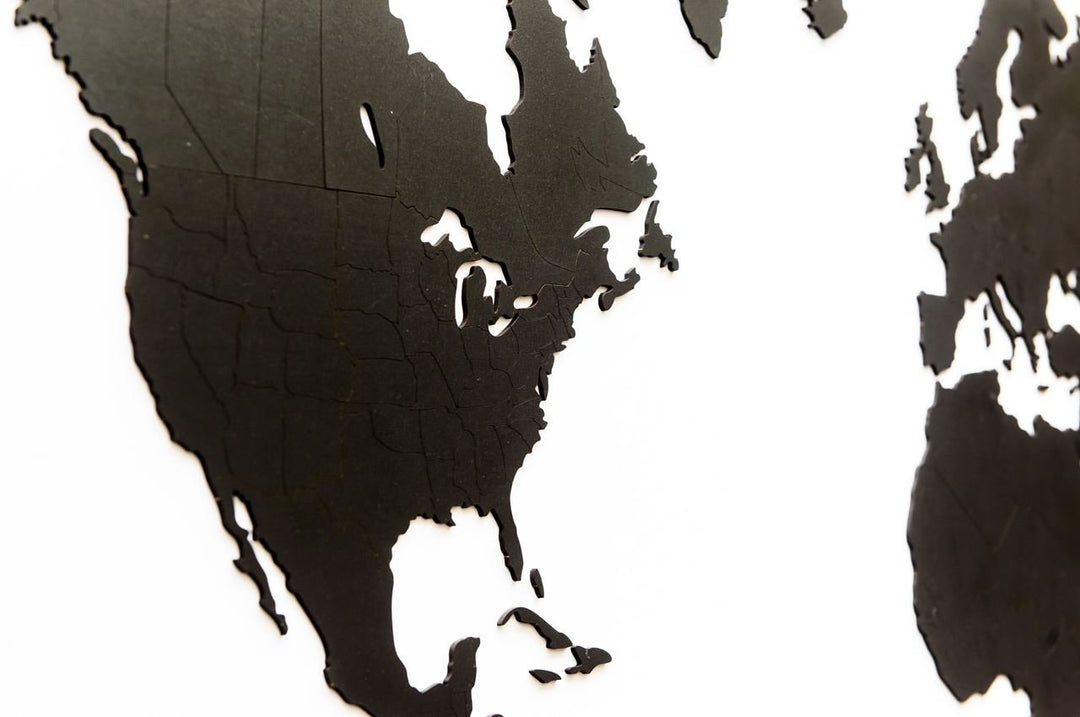 Luxury Wooden World Map - XL (180x108cm) - Black