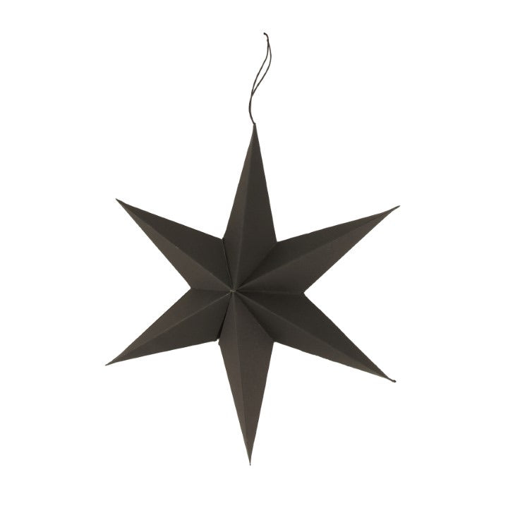 Papieren ster hanger - 28 cm - zwart papier