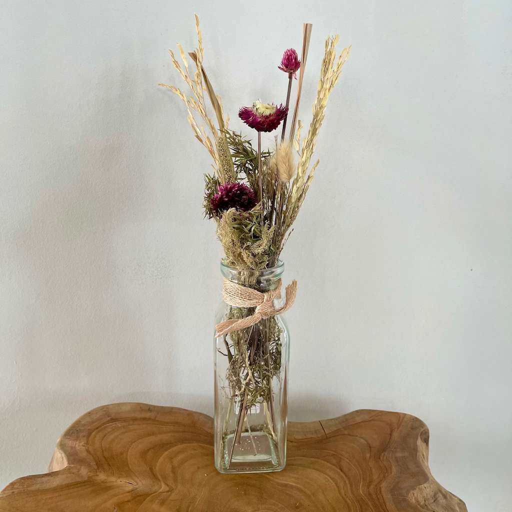 Dijk Natural Collections -Mini dry bouquet in glass - 38 cm high